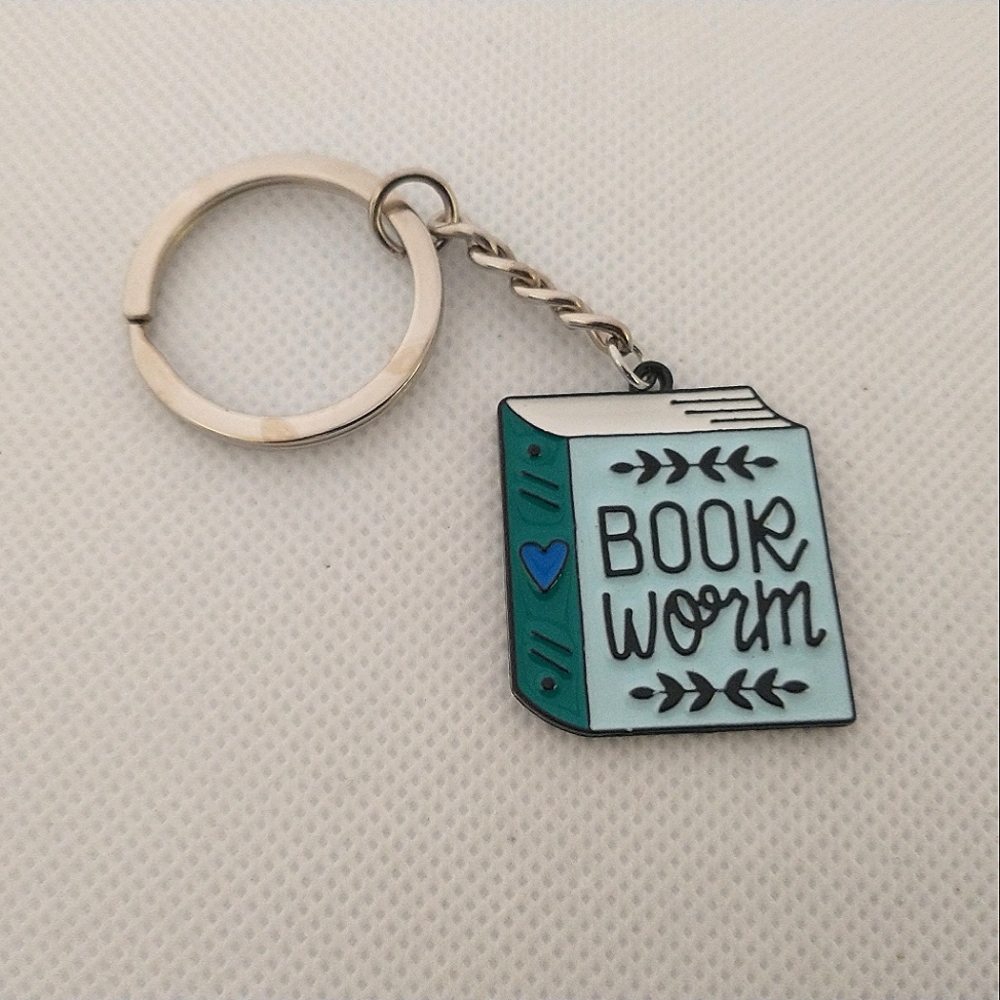 🧁 3/$30 Book Worm Book Lovers Keychain NEW